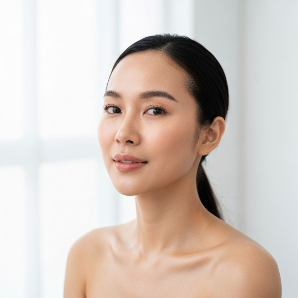 Glowing skin after facial treatment