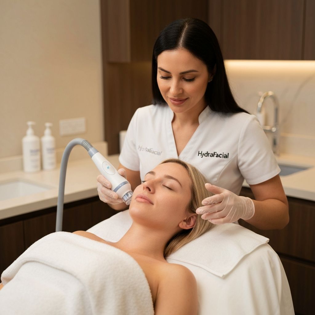 Hydrafacial treatment in progress